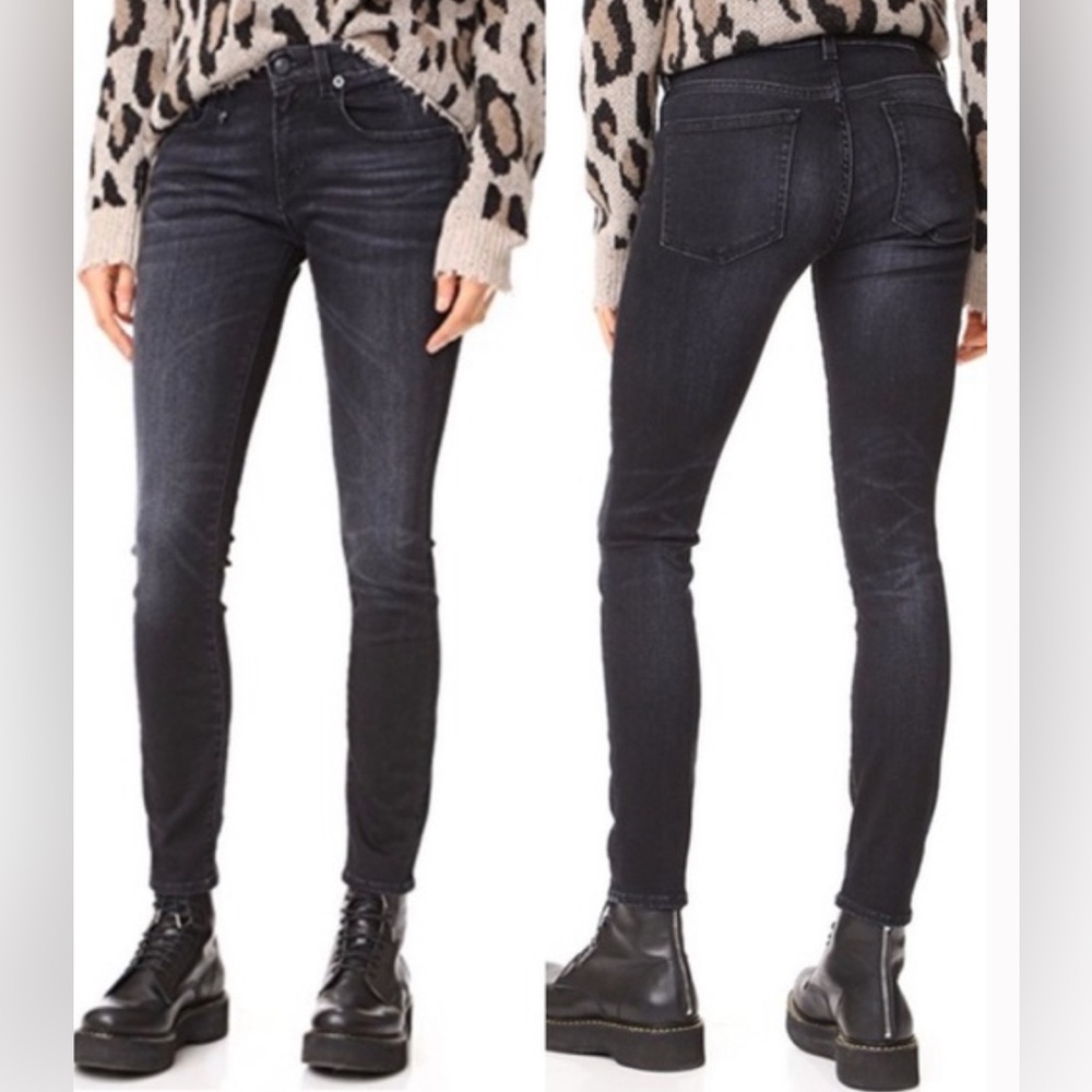 R13 "Alison Crop" Black Skinny Jeans Size 25